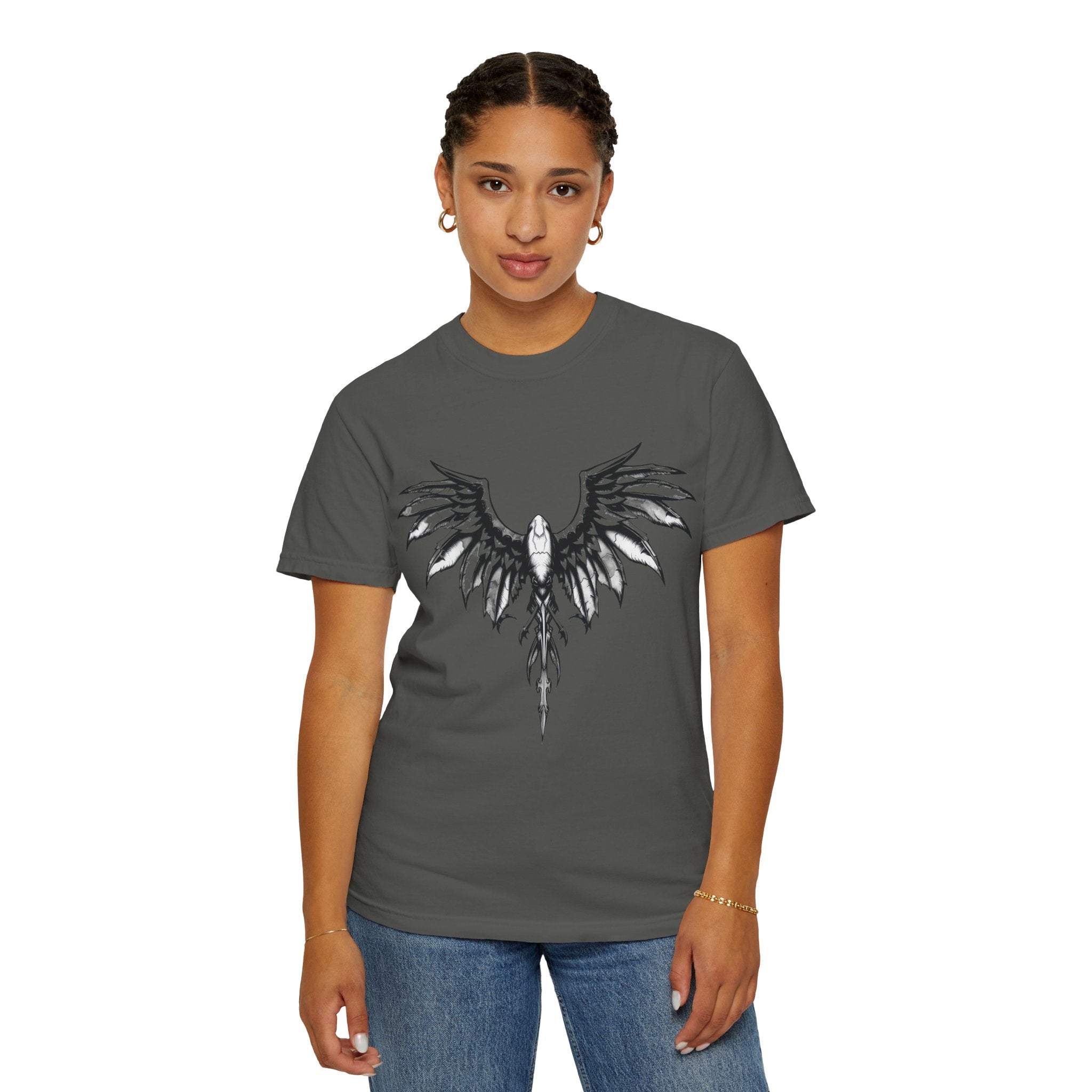 No Mercy Wings T-Shirt — Gothic Angel Graphic Tee