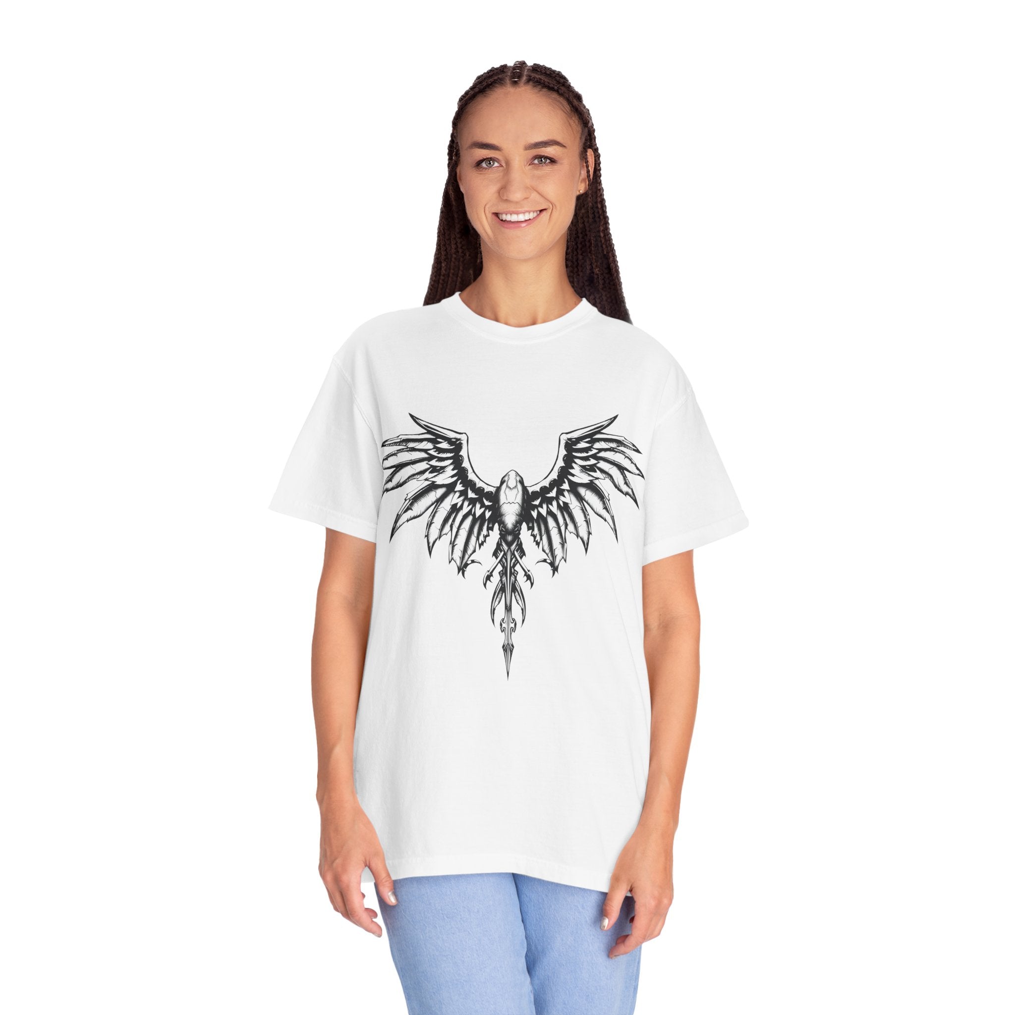 No Mercy Wings T-Shirt — Gothic Angel Graphic Tee