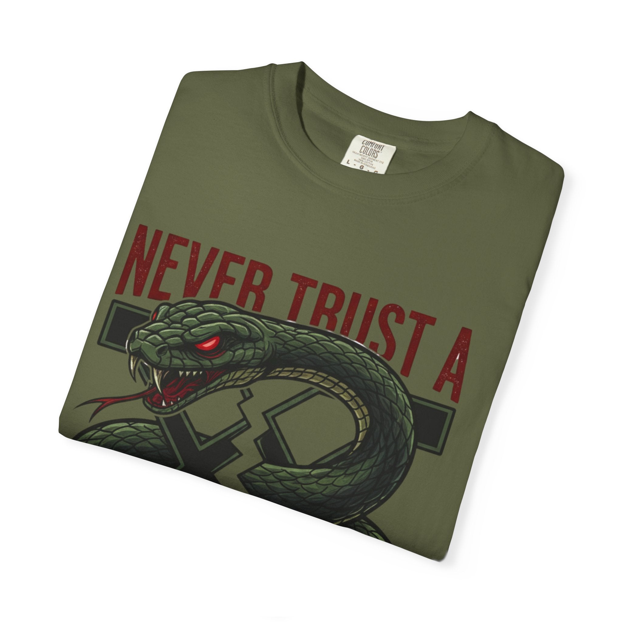 Never Trust a Snake Graphic T-Shirt — Vintage Snake Illustration Tee