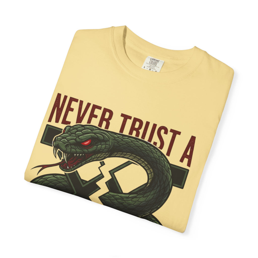 Never Trust a Snake Graphic T-Shirt — Vintage Snake Illustration Tee