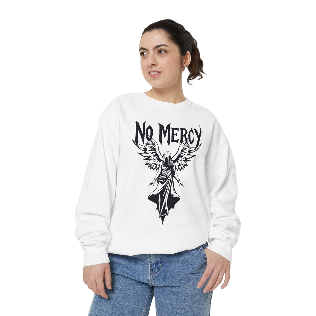 No Mercy Angel Sweatshirt — Gothic Graphic Crewneck