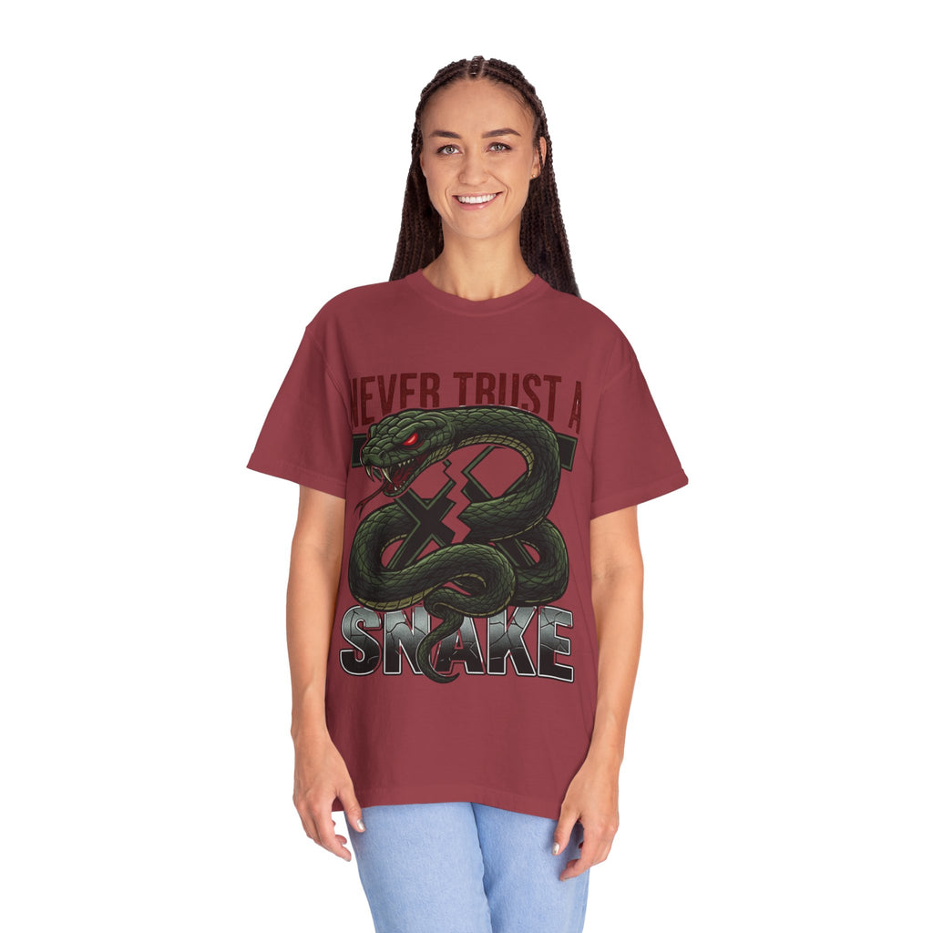 Never Trust a Snake Graphic T-Shirt — Vintage Snake Illustration Tee