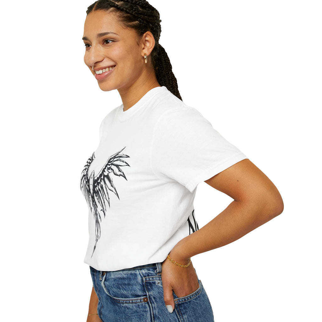 No Mercy Wings T-Shirt — Gothic Angel Graphic Tee